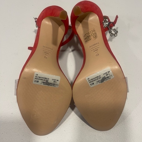 Schutz Lah heels Size 8.5 Color:Clube Red/Transparente/Cristal/Niquel - Picture 6 of 7